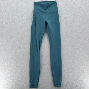 Lululemon Fast Free Tight Leggings Womens 2 Teal Green 26" Inseam High Rise Run